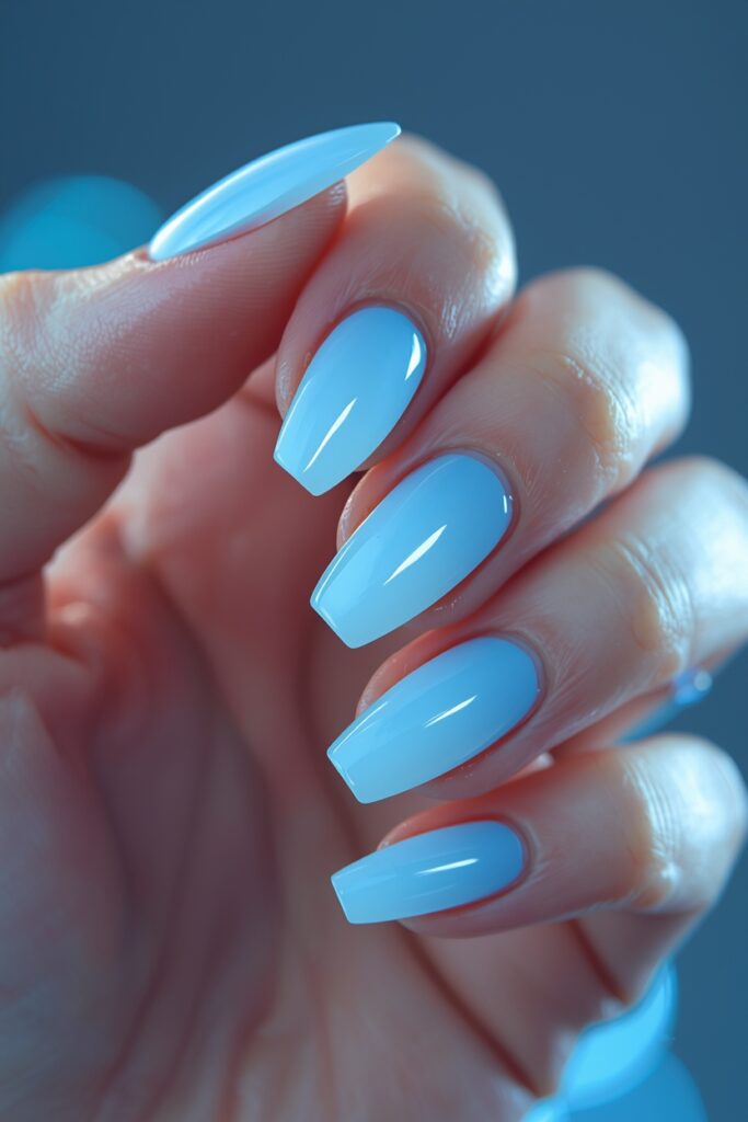blue aura nails 2026 icy editorial gradient halo nail art