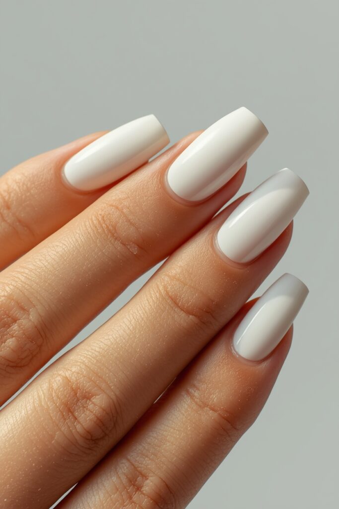 white minimal summer nails 2026 clean crisp luxury manicure