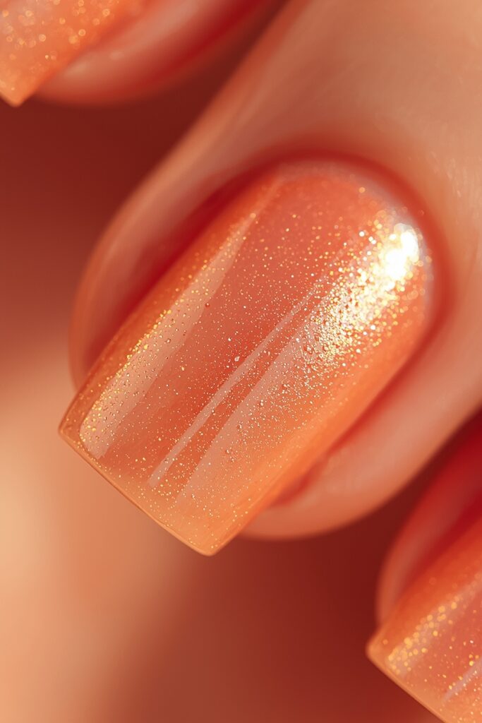 peach sunset glazed nails summer 2026 duochrome shifting warm glow
