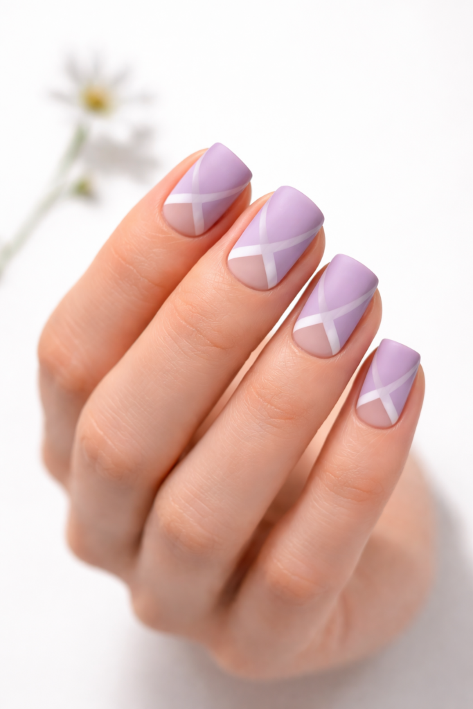  pastel nail ideas 2026 negative space geometric nails 