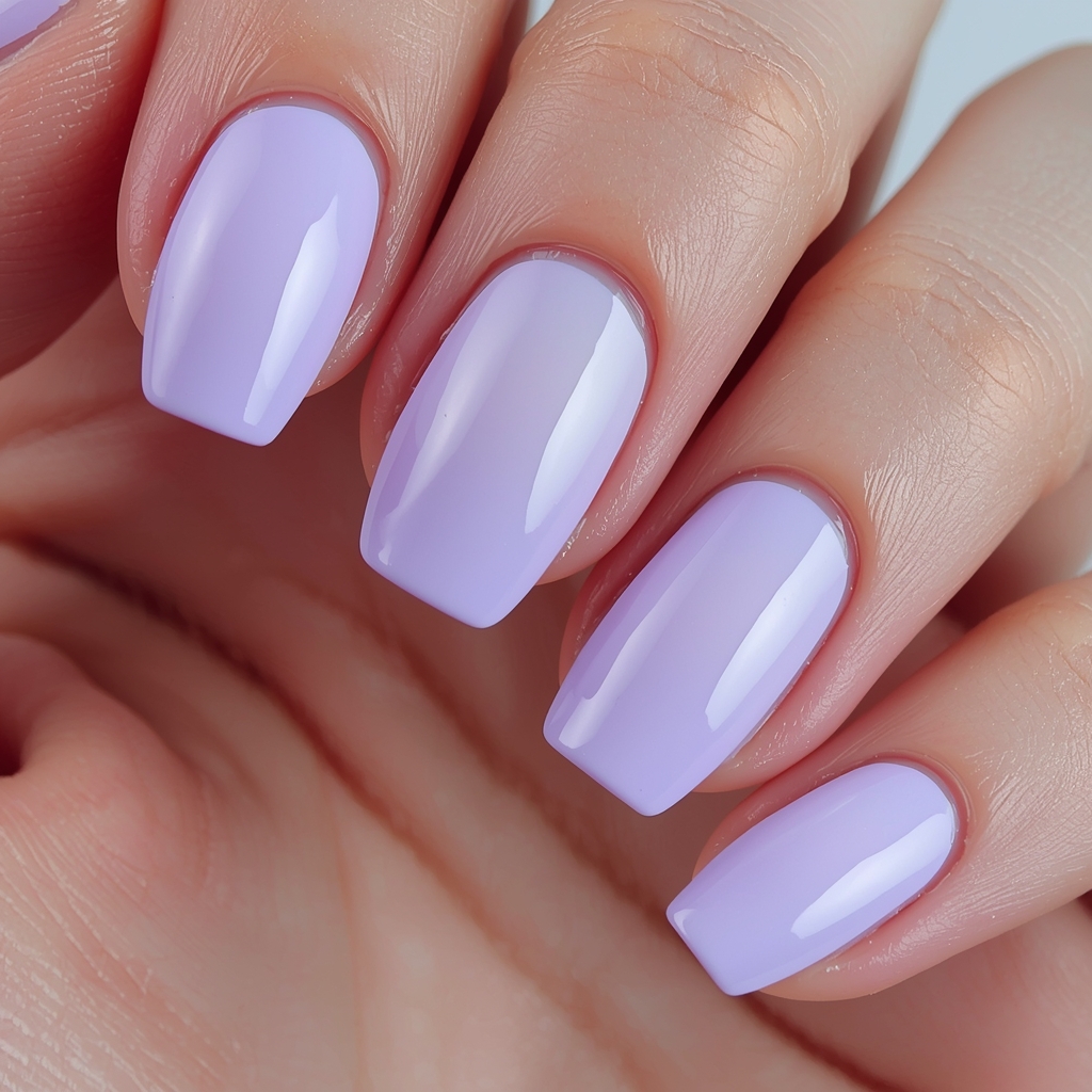 milky lavender glazed nails spring 2026 almond shape
