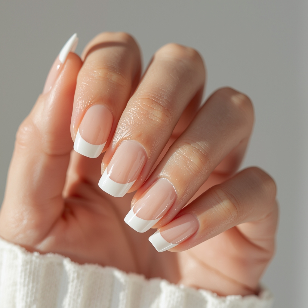 milky French tip nails 2026 clean girl aesthetic