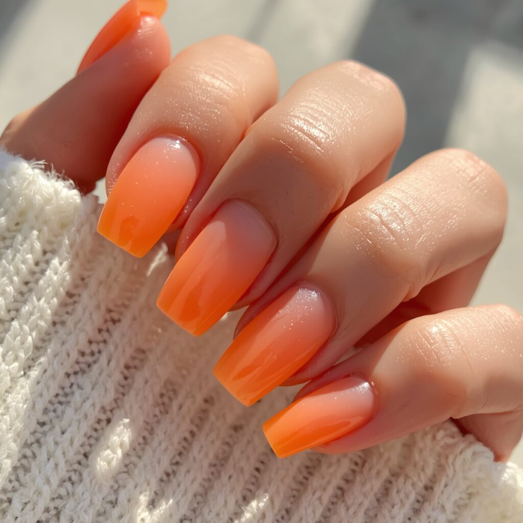 peach glazed jelly nails spring 2026 warm coral sheer finish