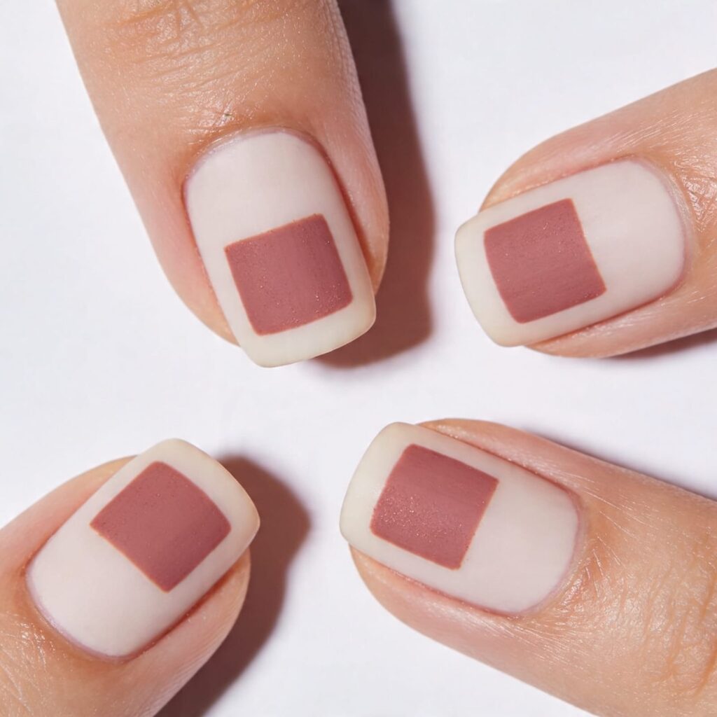 floating color block negative space nails spring 2026 avant garde minimal