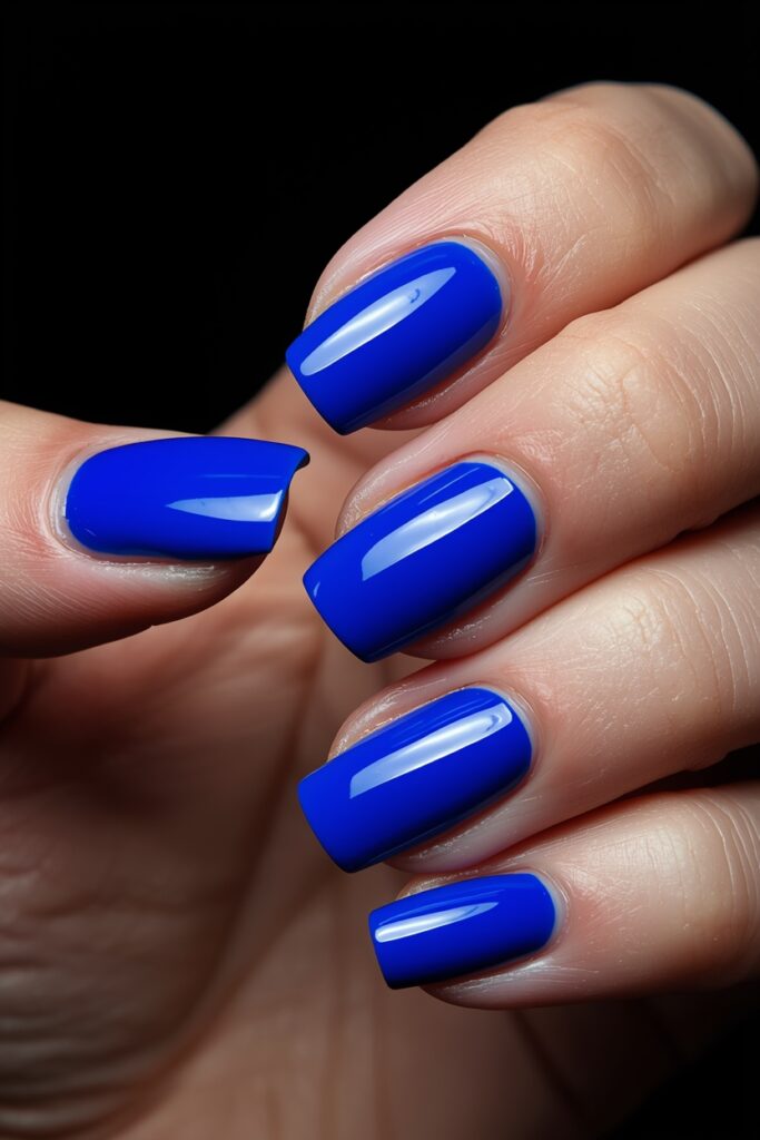 cobalt blue bold spring nails 2026 electric glossy statement manicure