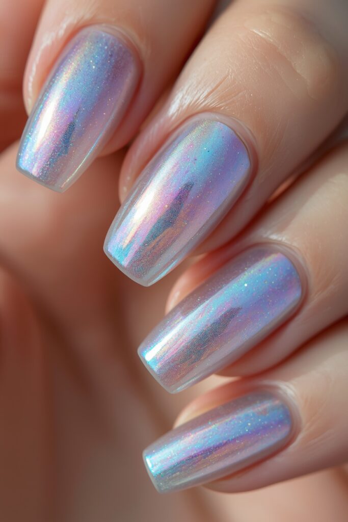  iridescent butterfly wing nails spring 2026 duochrome holographic color shift