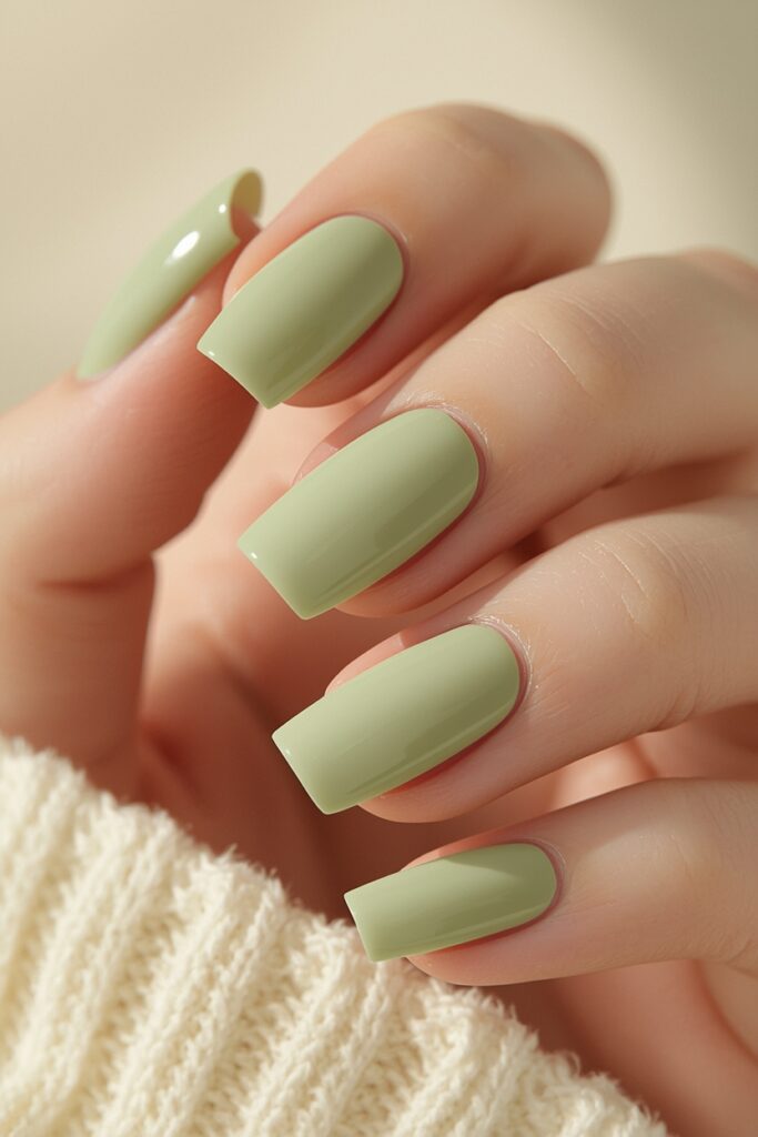 milky matcha green nails 2026 minimal spring trend