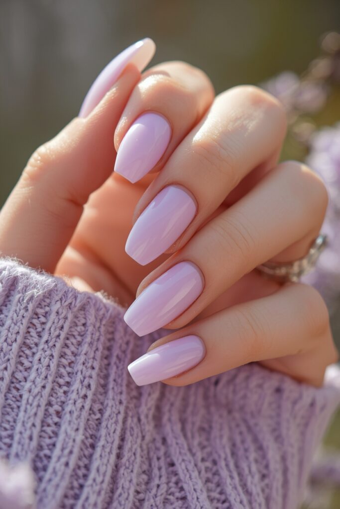 milky lavender nails 2026 dreamy sheer ethereal spring aesthetic