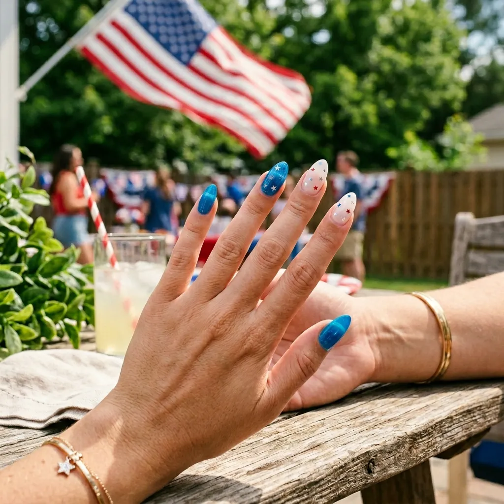 Complete fourth of july nails 2026 patriotic manicure red white blue mixed finishes