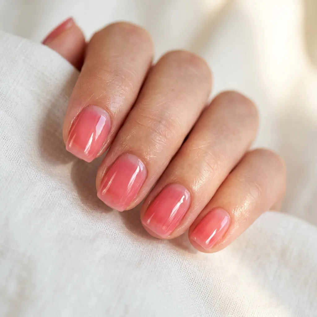 Jelly watermelon pink vacation nails 2026 short squoval shape
