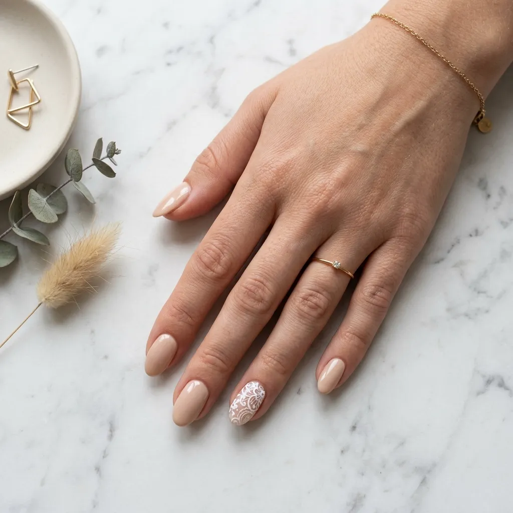 lace nails 2026 lace and floral combination spring nail art
