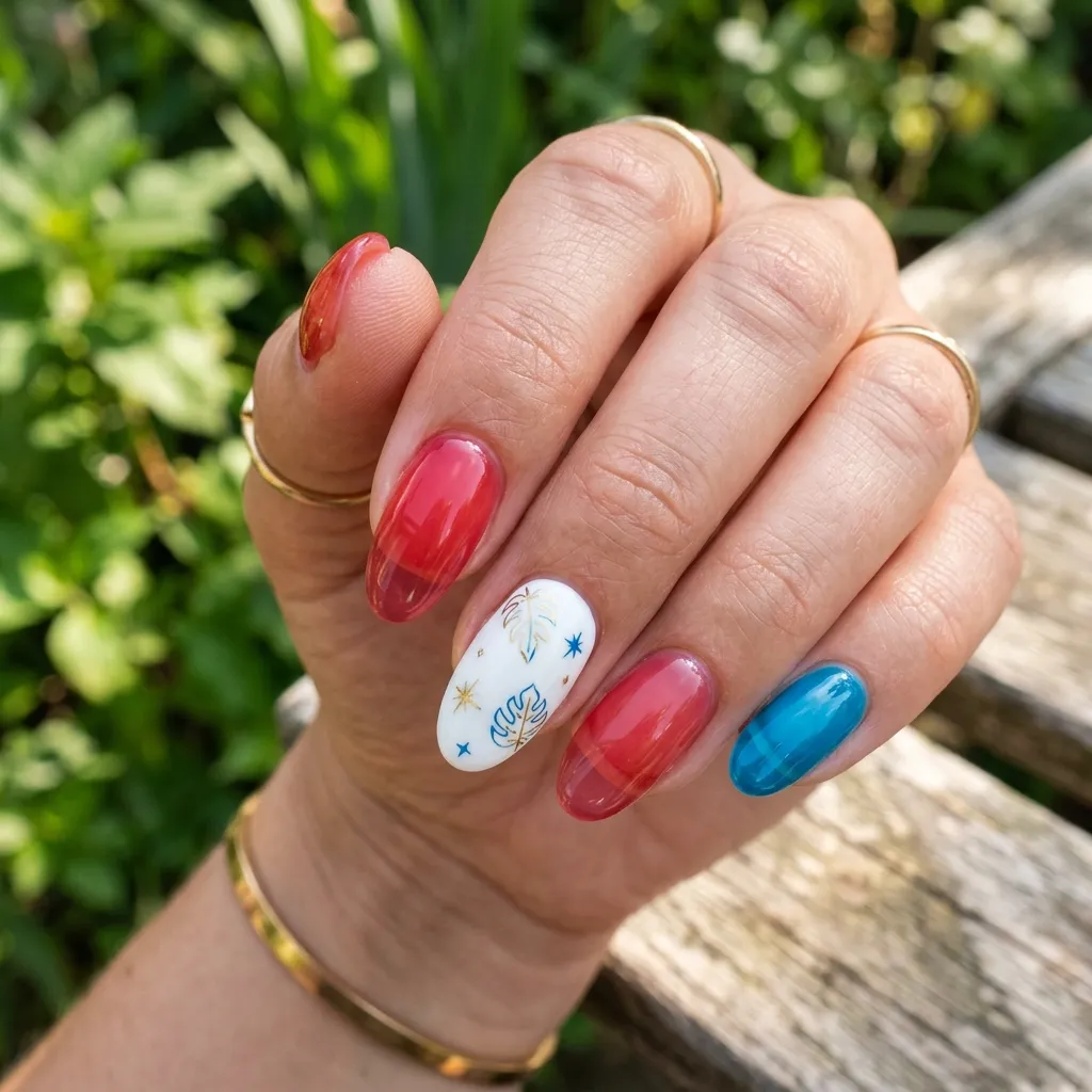 Jelly patriotic nails red white blue fourth of july 2026