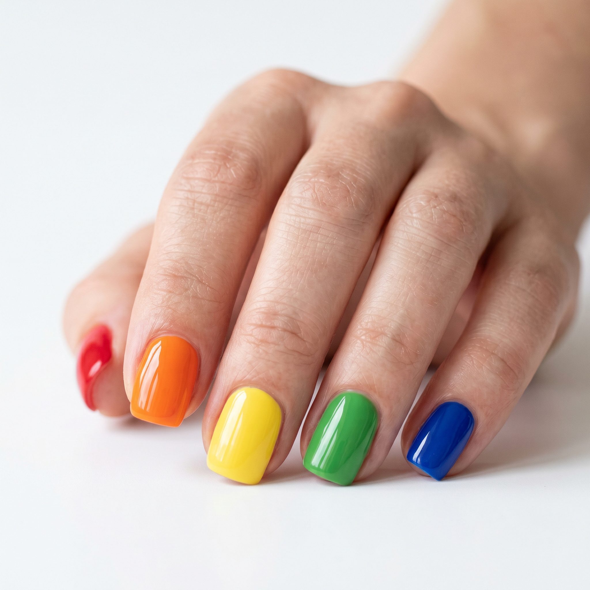 pride nails 2026 rainbow skittle manicure six fingers