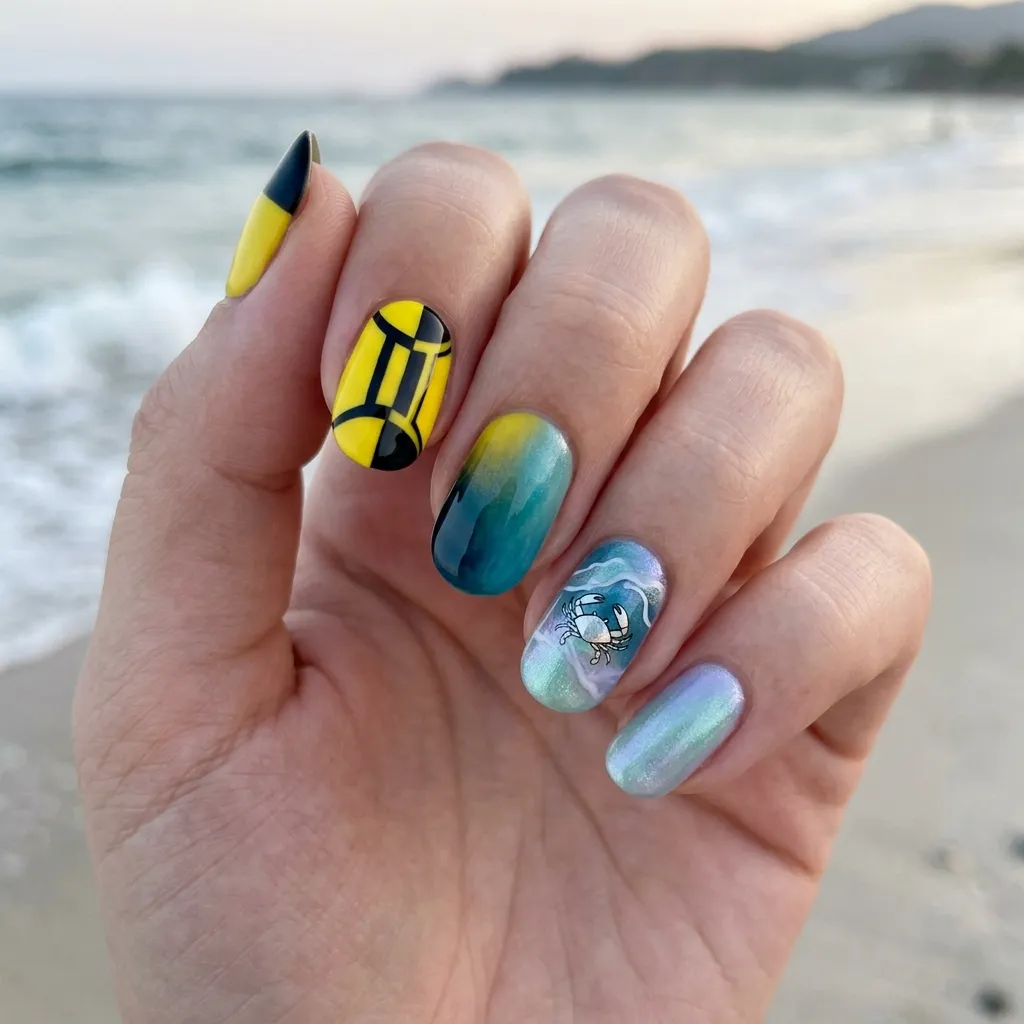 zodiac nail art design june 2026