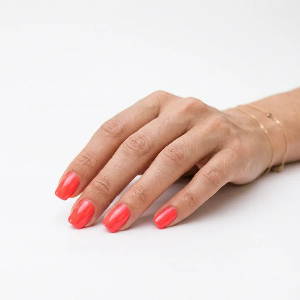 hot coral bright summer nails 2026 glossy