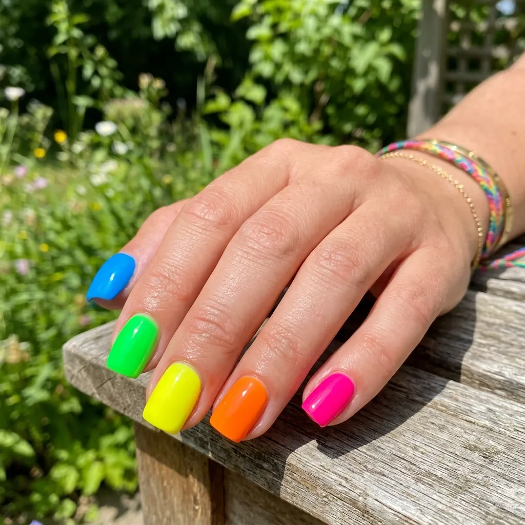 neon rainbow pride nail colors electric 2026