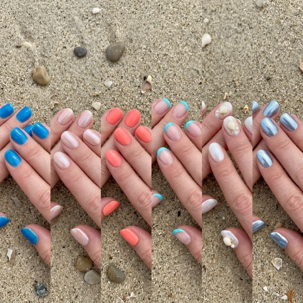 best short beach nail ideas summer 2026 variety on sand