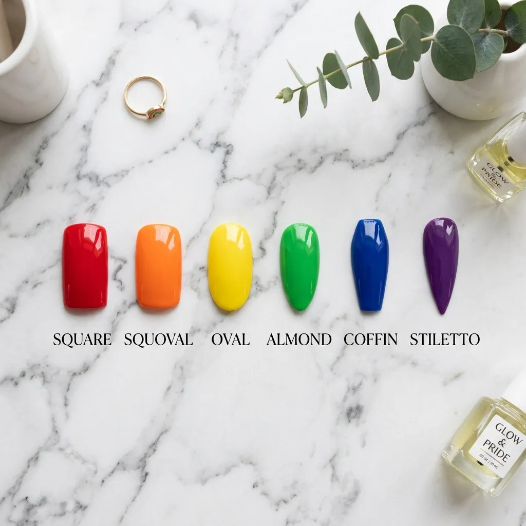beginner pride nails six rainbow color tips 2026