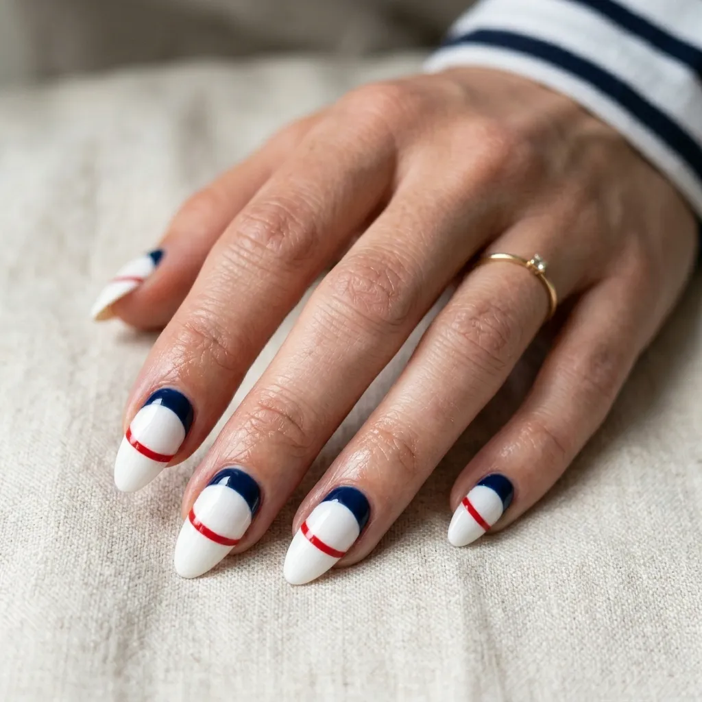 striped nails 2026 Breton sailorcore stripes