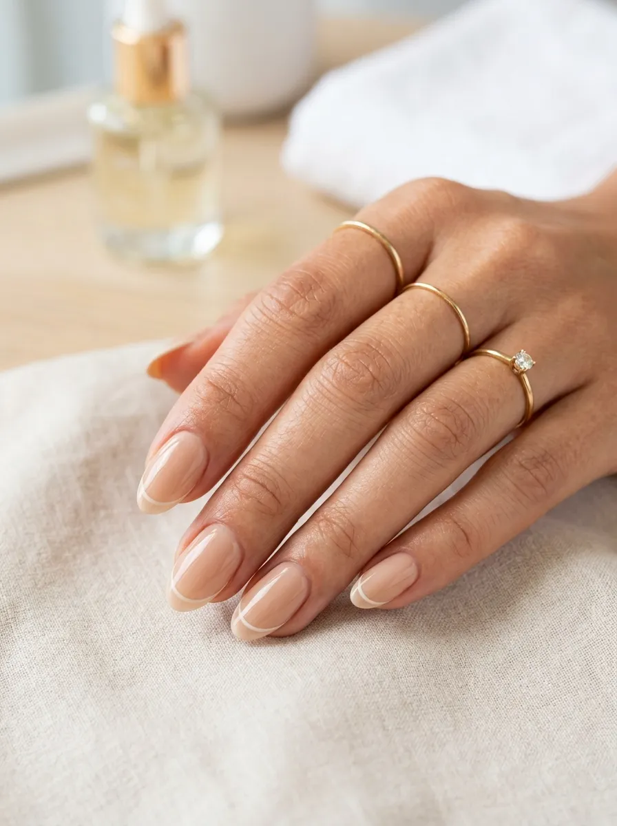 micro French tip wedding guest nails 2026