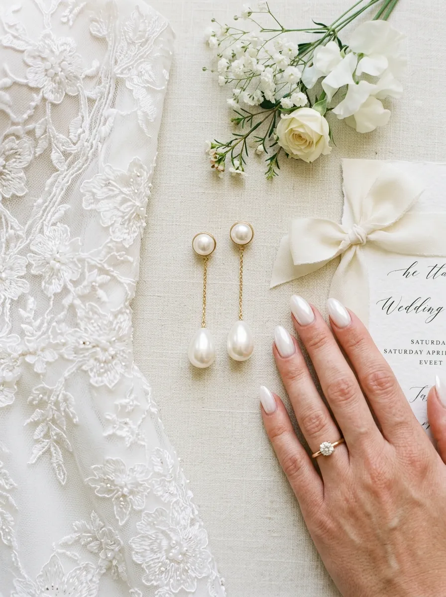 bridal pearl nails 2026