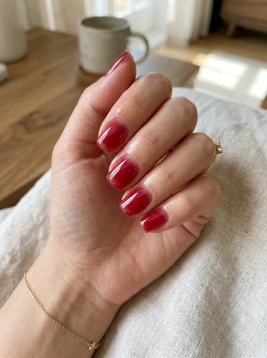 cherry glazed jelly nails 2026