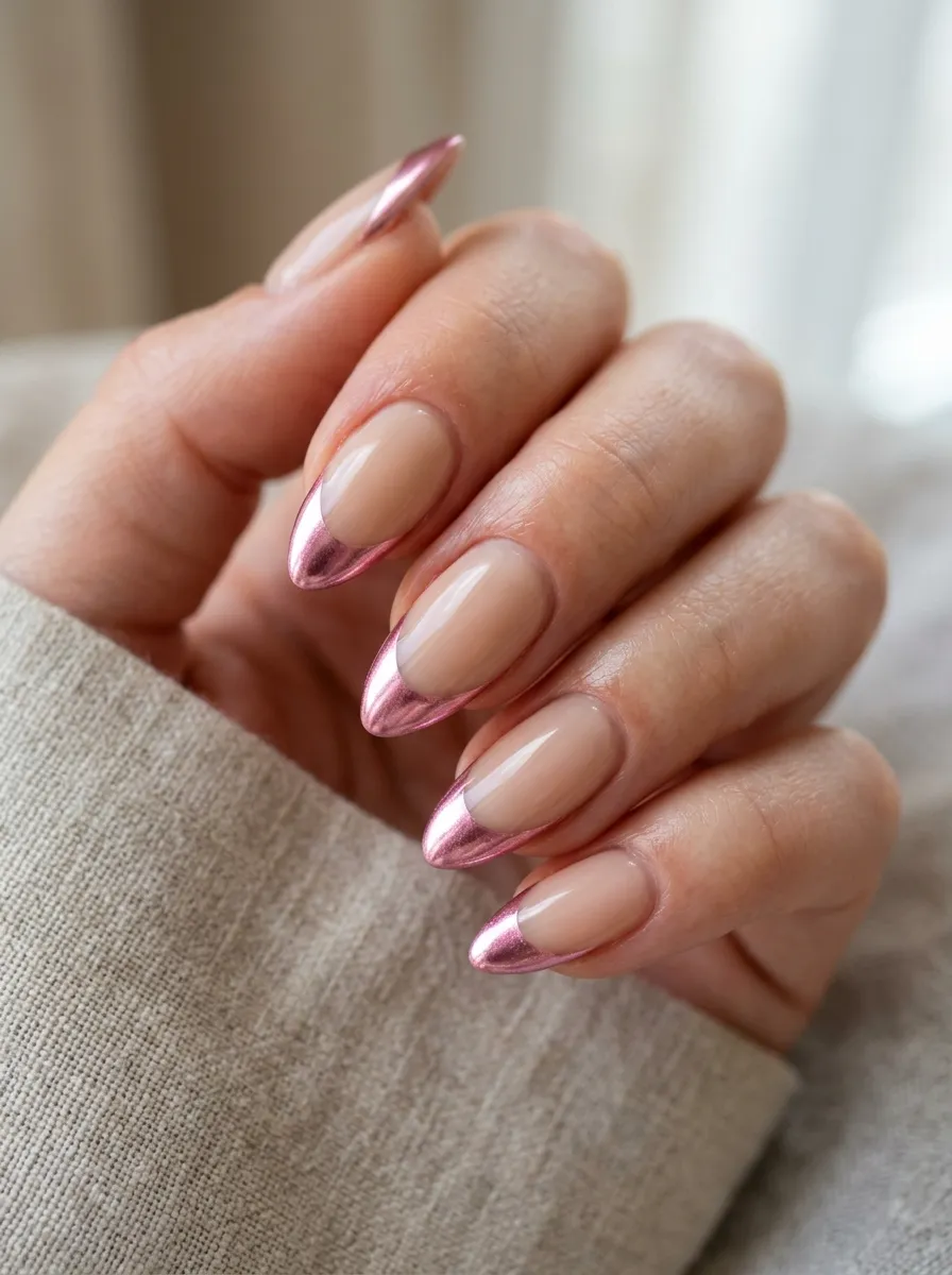 chrome French tip bachelorette nails 2026