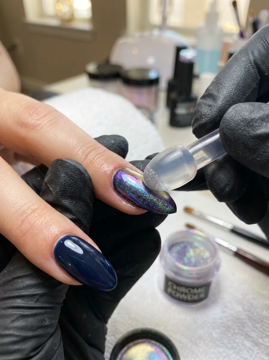 applying mermaid chrome nails 2026