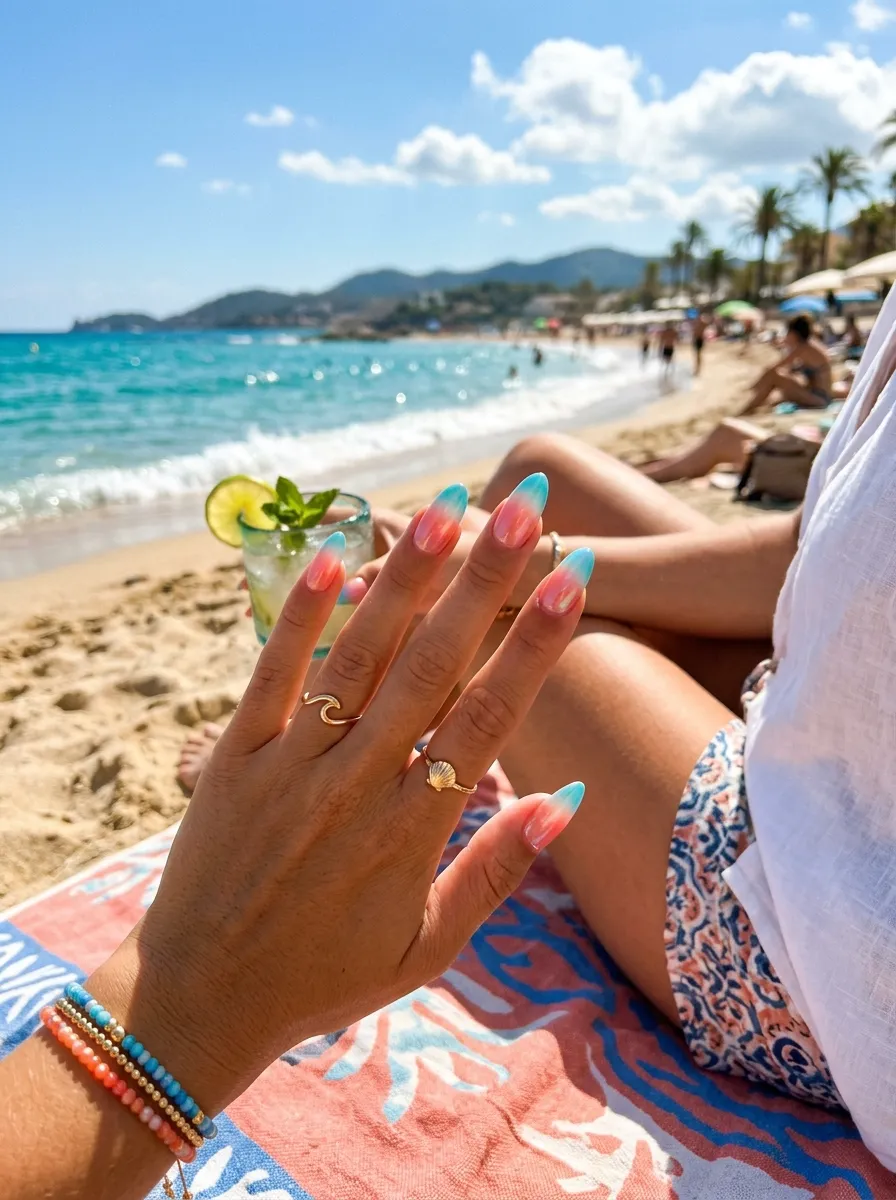 coastal glazed jelly nails 2026 beach
