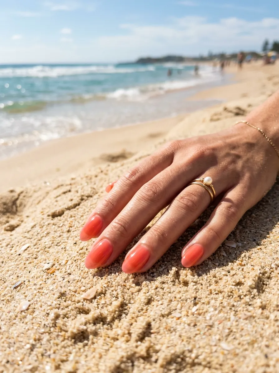 beach wedding guest nails 2026