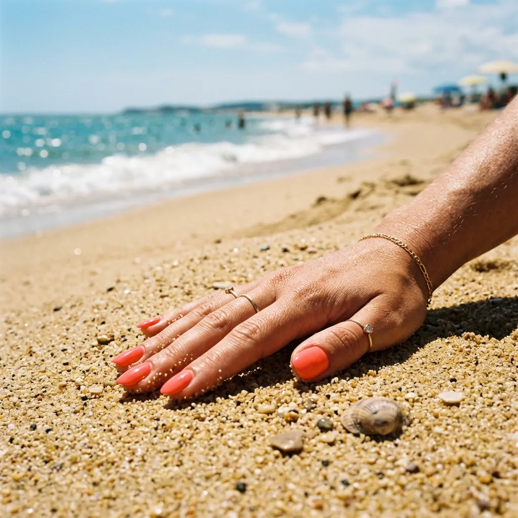 coral nails 2026 beach vacation design