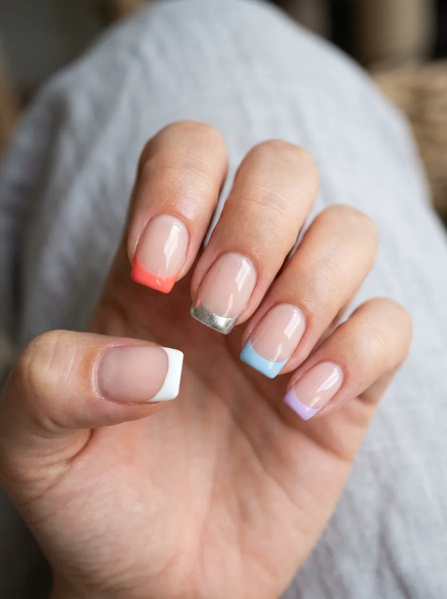 French tip mismatched nails 2026