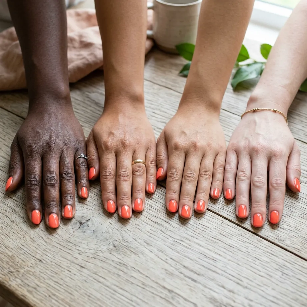 coral nails 2026 different skin tones