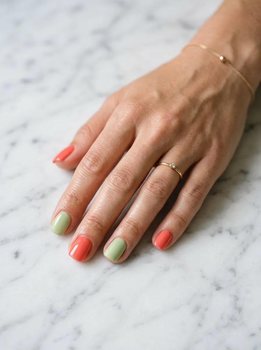 mismatched nails 2026 alternating colors