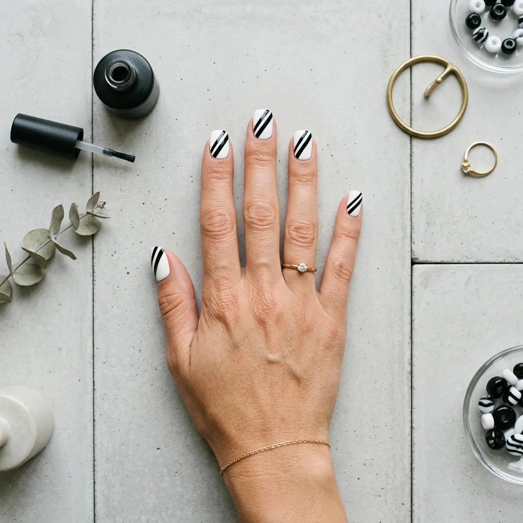 striped nails 2026 vertical stripes on almond nails