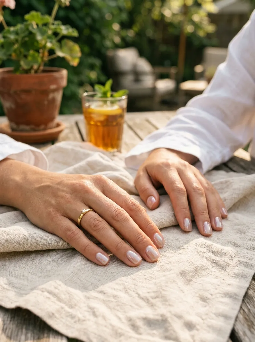 short square nails 2026 blush aesthetic