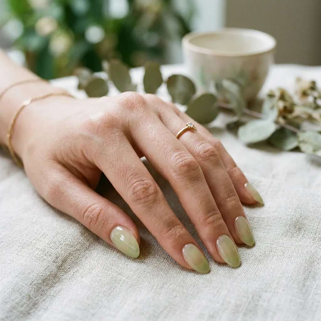 pistachio nails 2026 sheer jelly finish