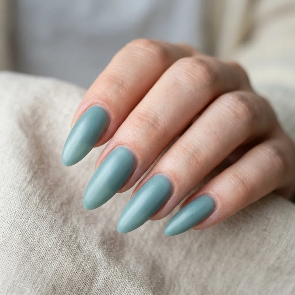 July Nails 2026 sea glass blue long nails