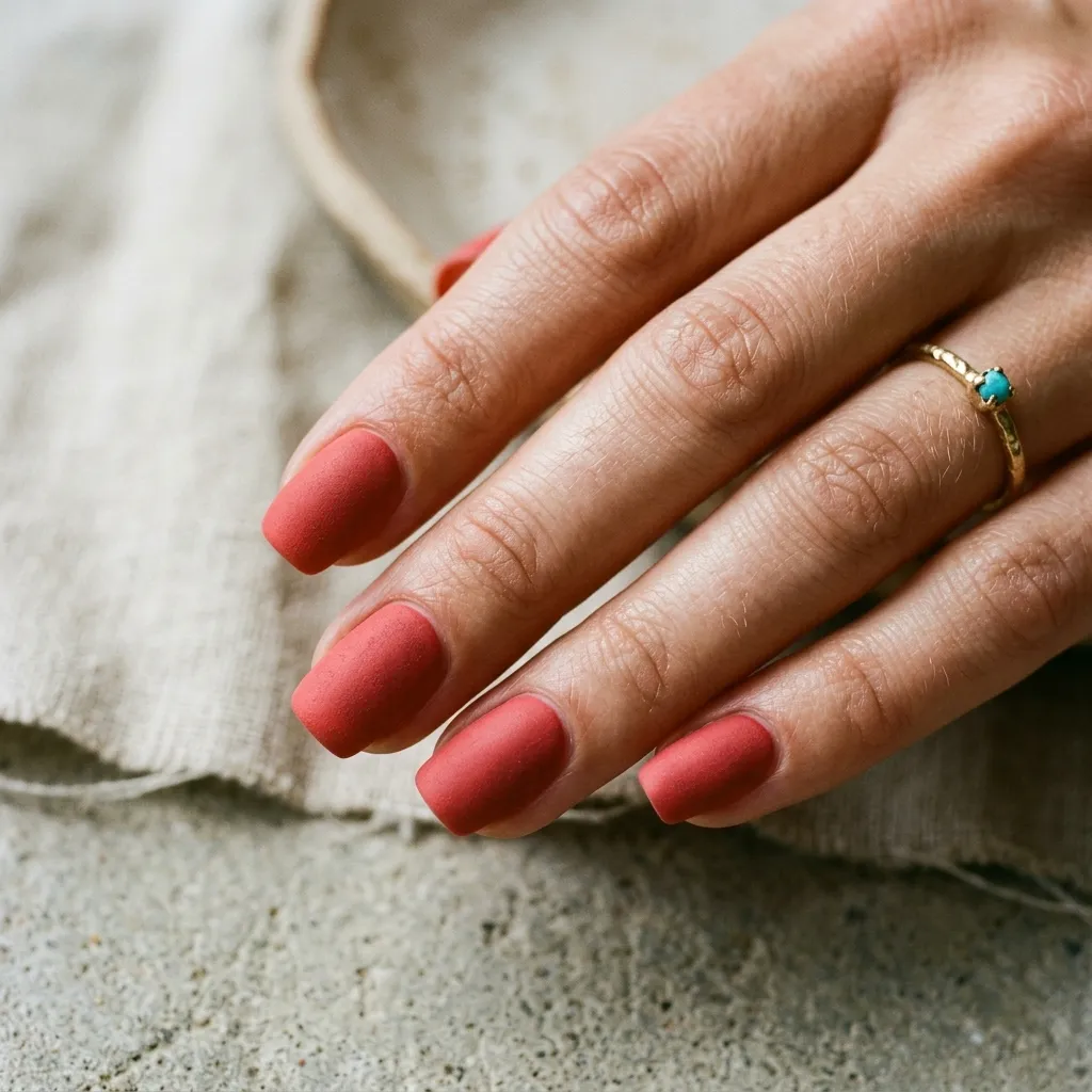 coral nails 2026 matte finish design