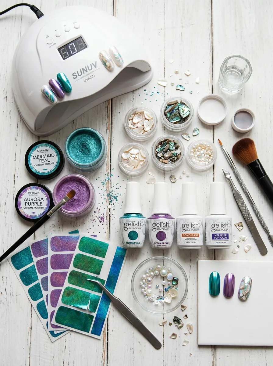 mermaid nails 2026 supplies DIY