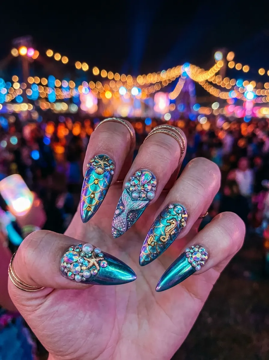 festival mermaid nails 2026