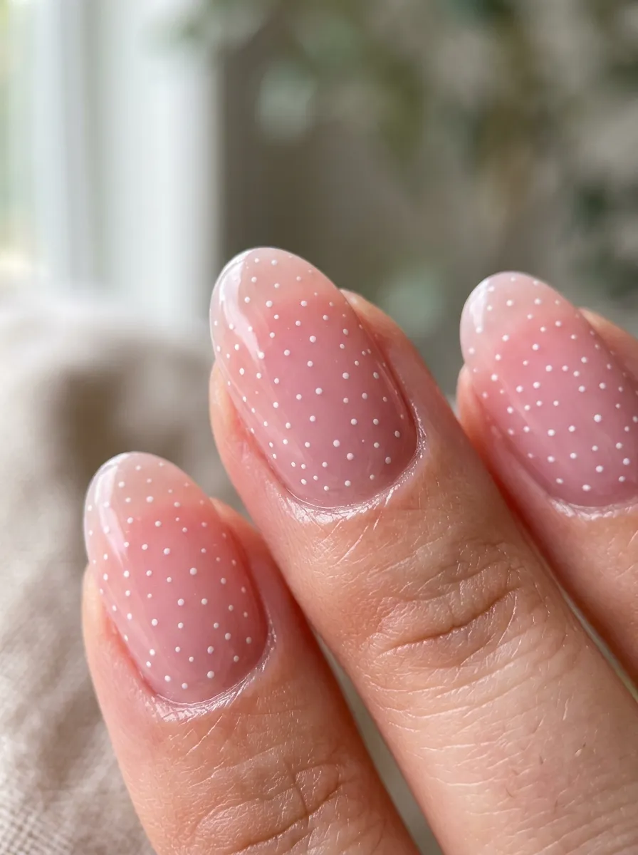 polka dot nails 2026 micro dots blush