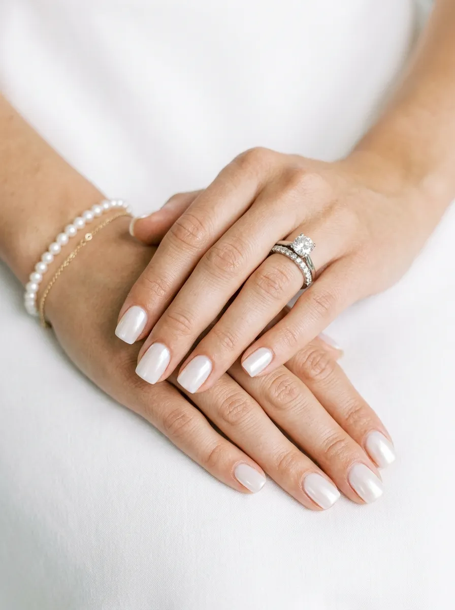 white pearl nails 2026