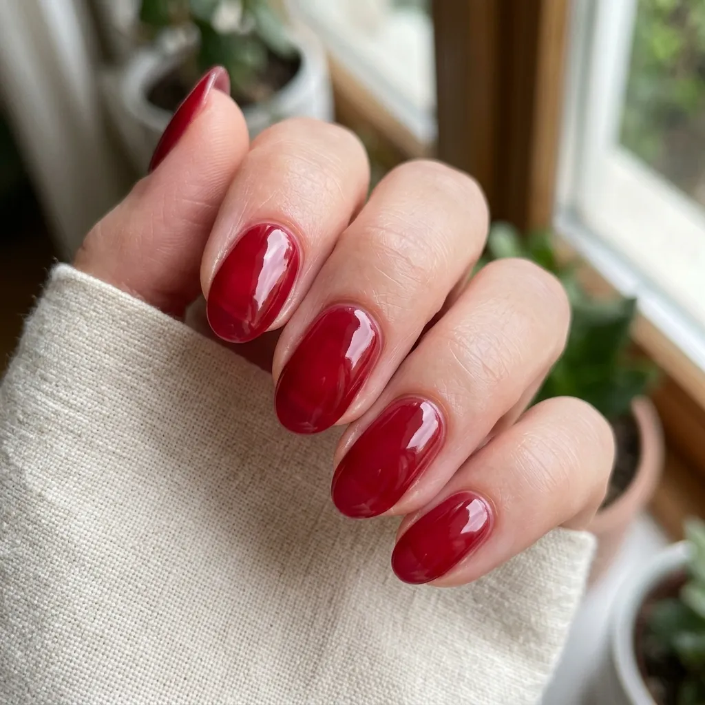 July Nails 2026 translucent cherry red jelly nails