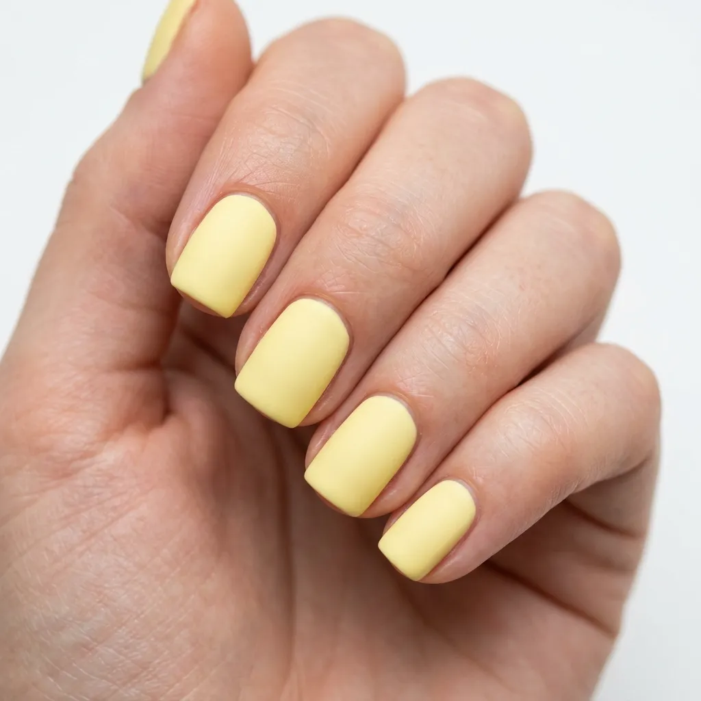 July Nails 2026 lemon cream pale yellow nails