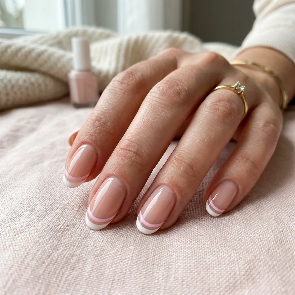 striped nails 2026 striped French tip design