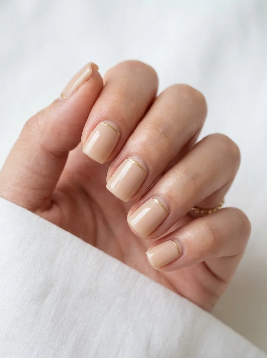 minimalist short square nails 2026 Korean