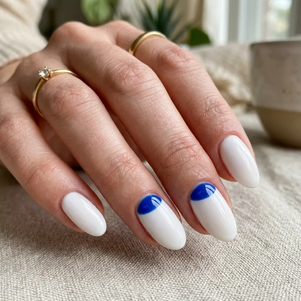 greek nails 2026 Santorini blue dome design