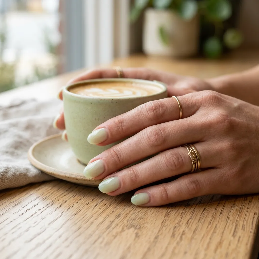 pistachio nails 2026 milk barely there green