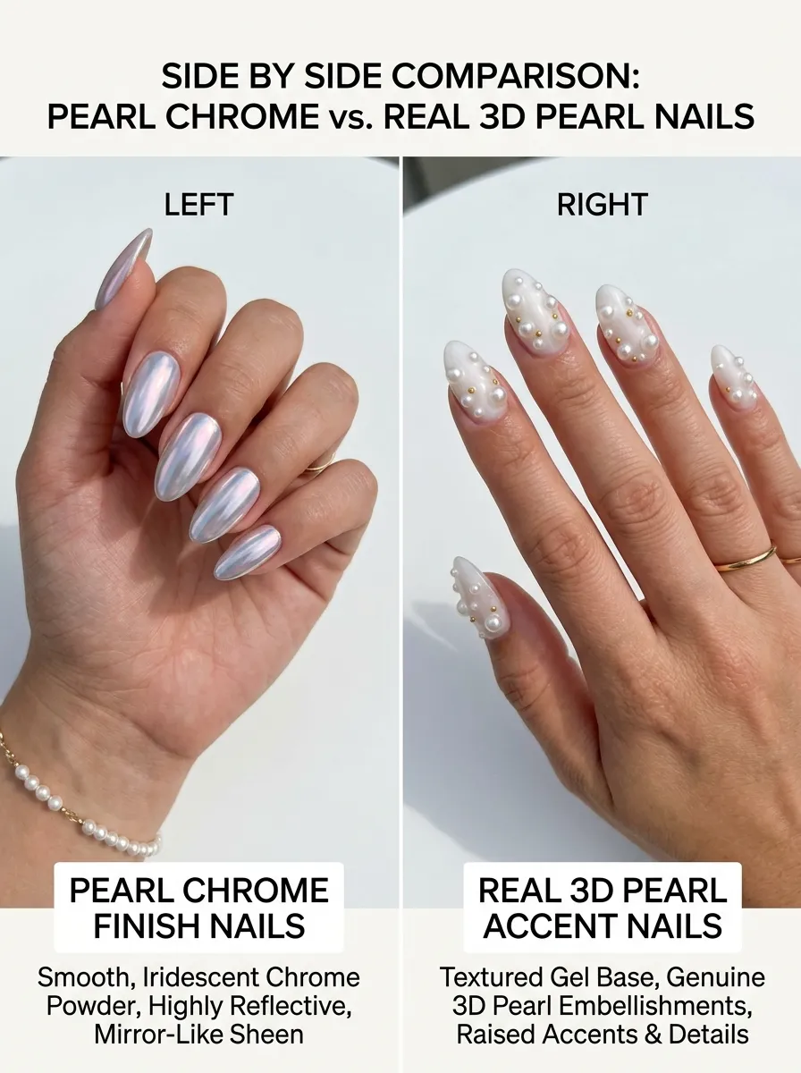 pearl chrome vs pearl accent nails 2026